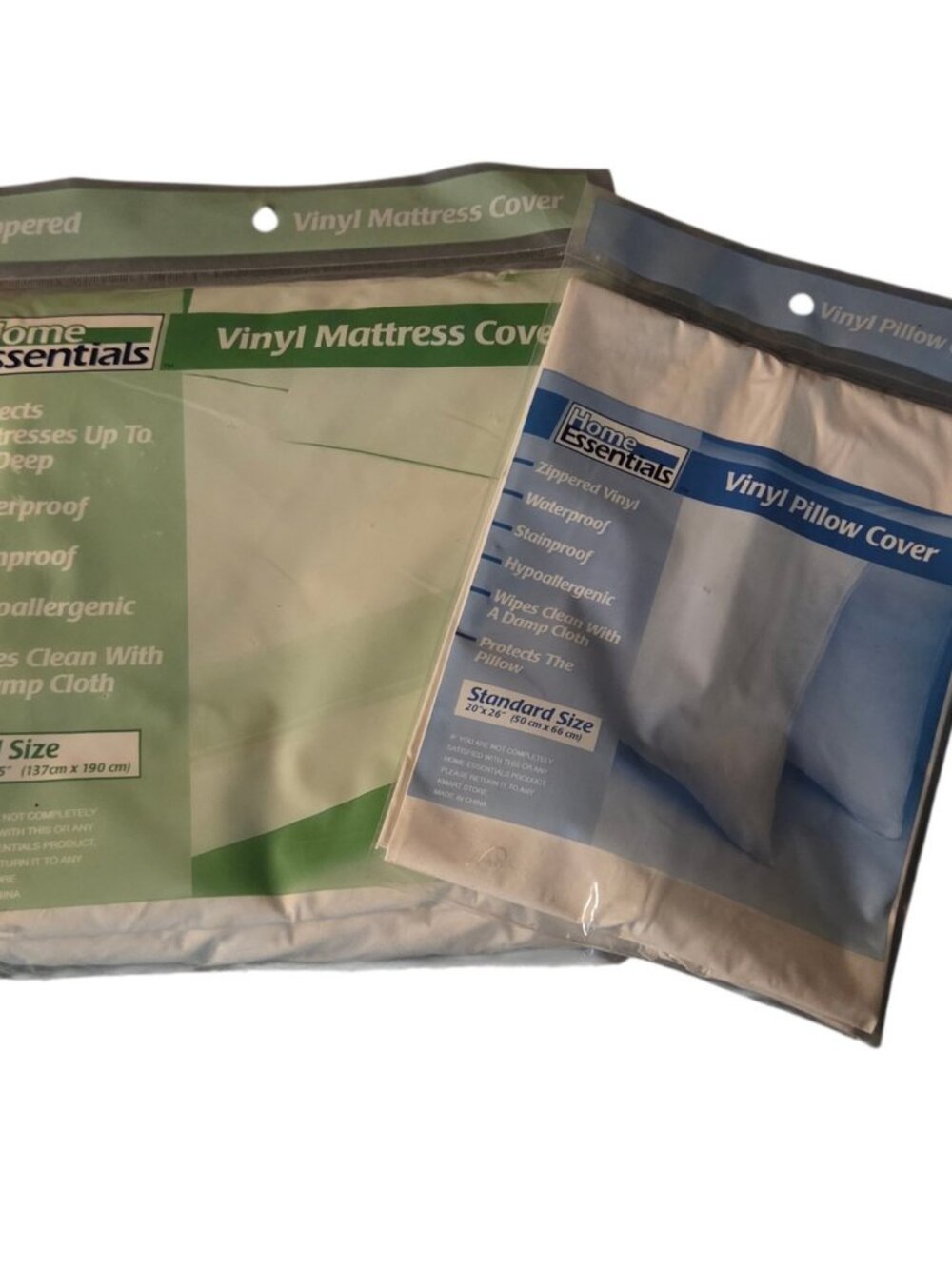 Kmart Vintage Full Size Mattress Cover And Vinyl Pillow Case Cover Deadstock